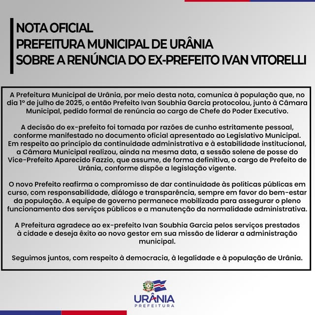 Post do instagram da Prefeitura de Mandirituba