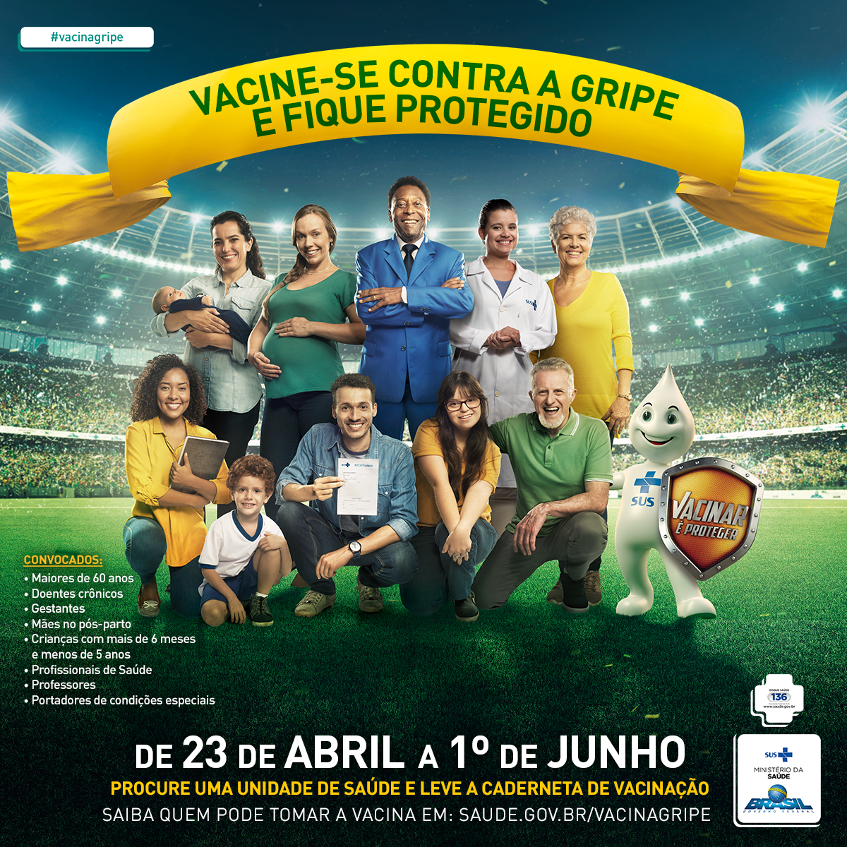 Campanha de vacinação contra gripe começa no dia 23 de abril