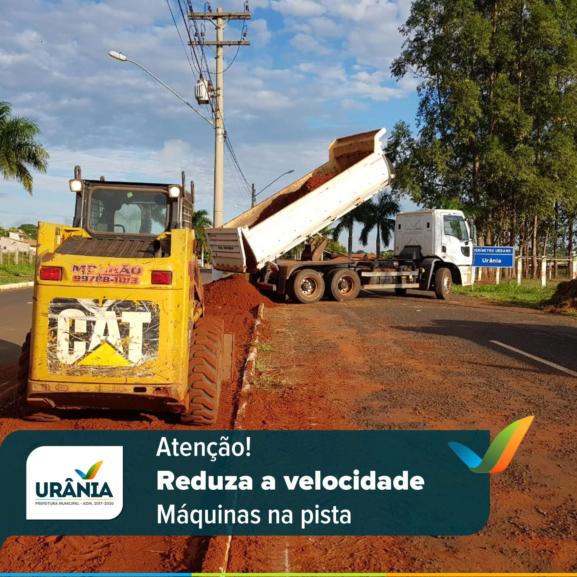 Aviso aos motoristas – Máquinas na pista!