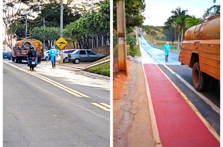 Higienização da pista de caminhada
