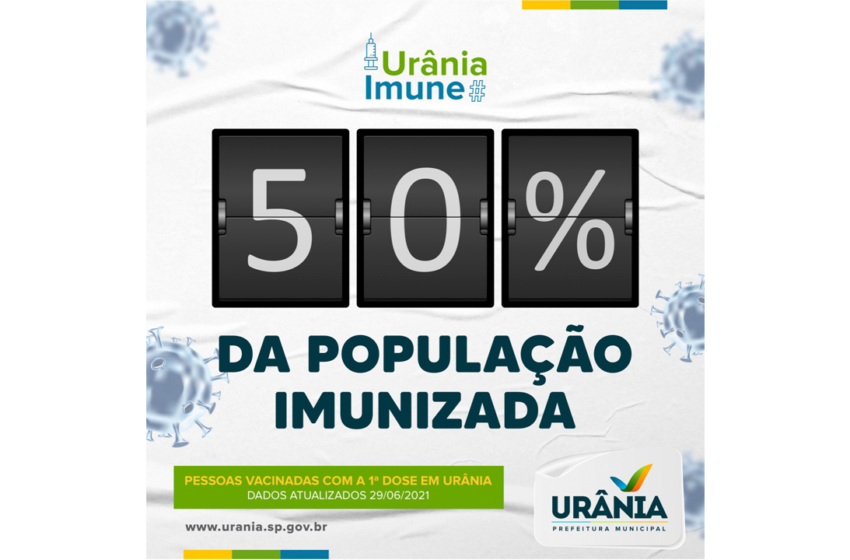  Vacinação em Urânia: 50% da população já se vacinou contra o novo coronavírus