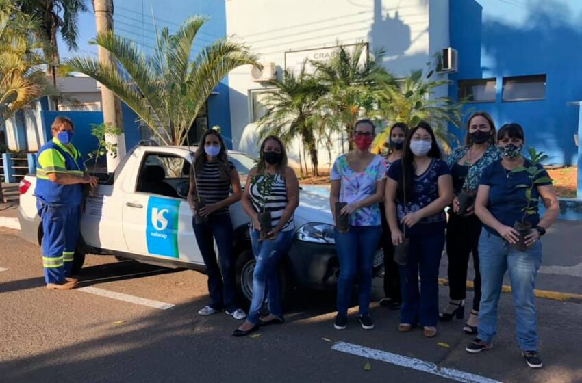 Cras de Urânia recebe mudas de árvores da Sabesp