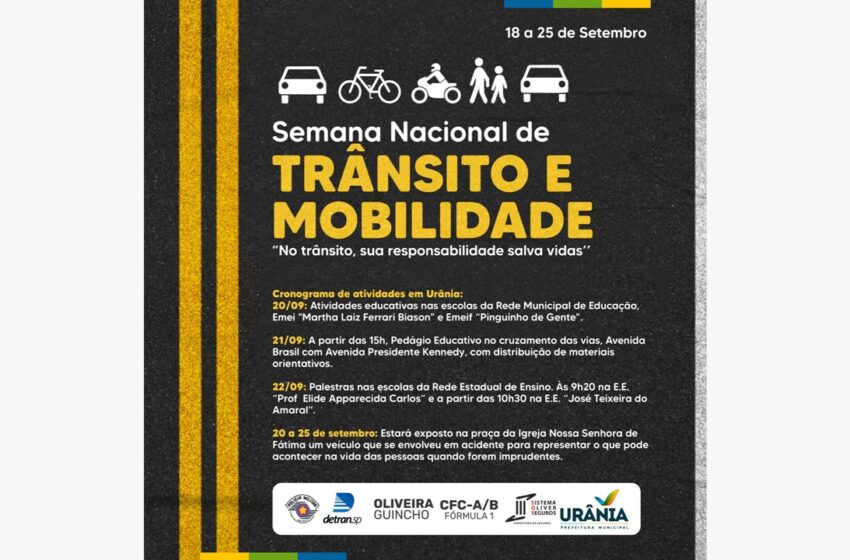  Urânia prepara programação especial para a Semana Nacional de Trânsito e Mobilidade 2021