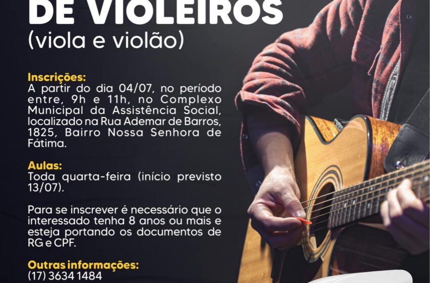 Urânia terá Orquestra de Violeiros, inscrições já estão abertas