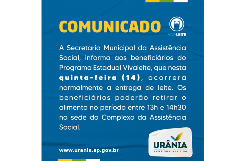  COMUNICADO – PROGRAMA VIVALEITE ⚠️