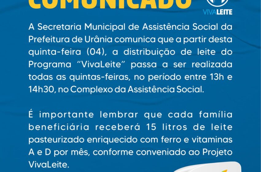  COMUNICADO – VIVALEITE