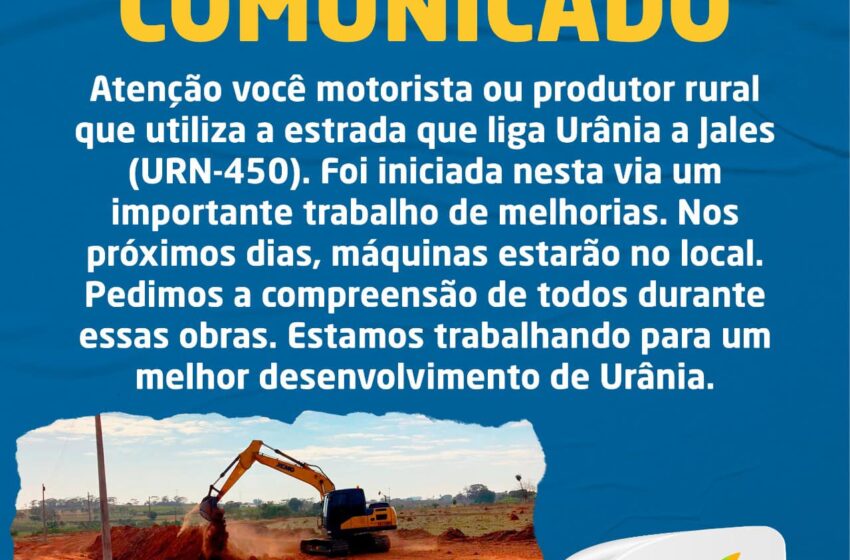 COMUNICADO – ESTRADAS RURAIS