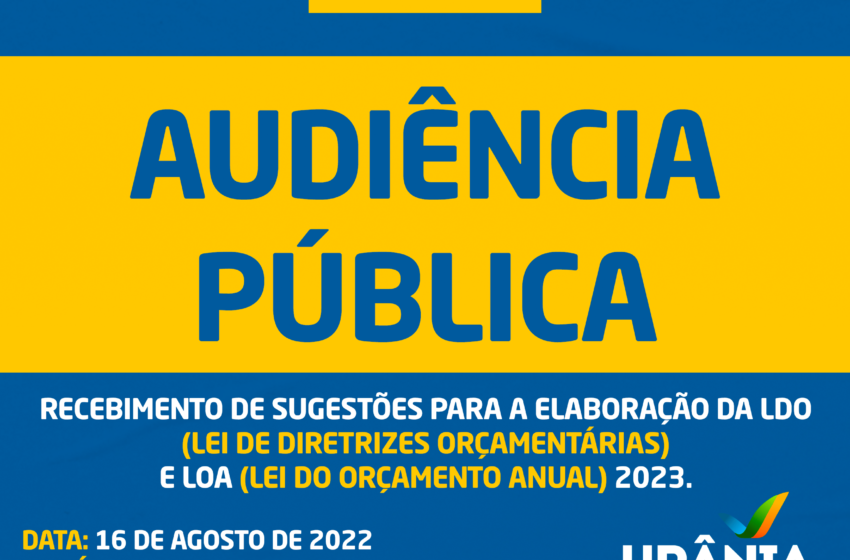 COMUNICADO – AUDIÊNCIA PÚBLICA