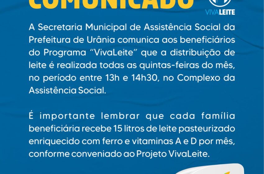  COMUNICADO – VIVALEITE