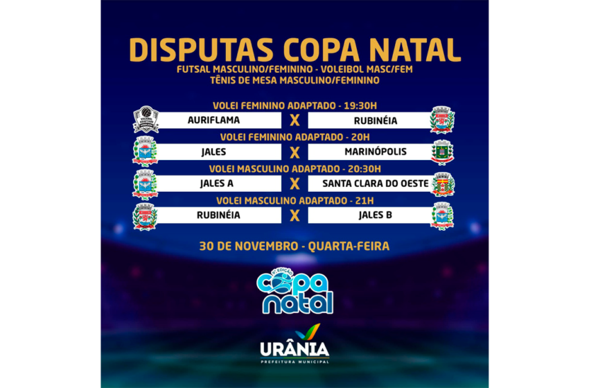 Secretaria de Esportes de Urânia divulga programação de abertura da 9ª Copa Natal 2022