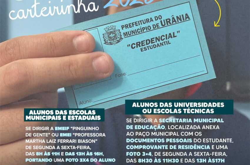  Secretaria de Educação inicia na próxima semana processo de atualização e cadastramento de dados dos alunos que utilizam o transporte estudantil em Urânia