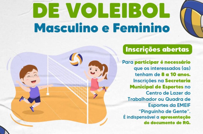 Estão abertas as inscrições da Escolinha de Voleibol de Urânia