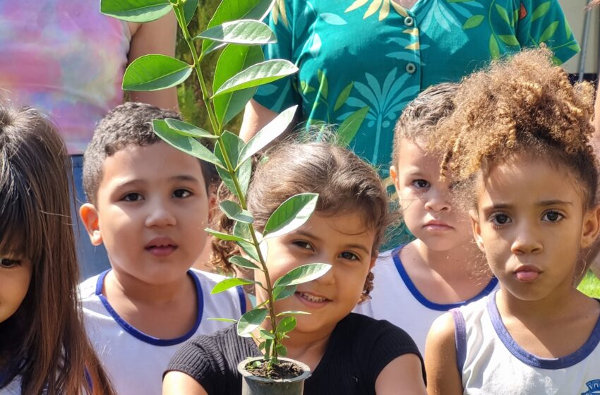  Alunos da Martha plantam árvores na escola