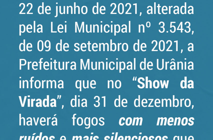  COMUNICADO – Show da Virada