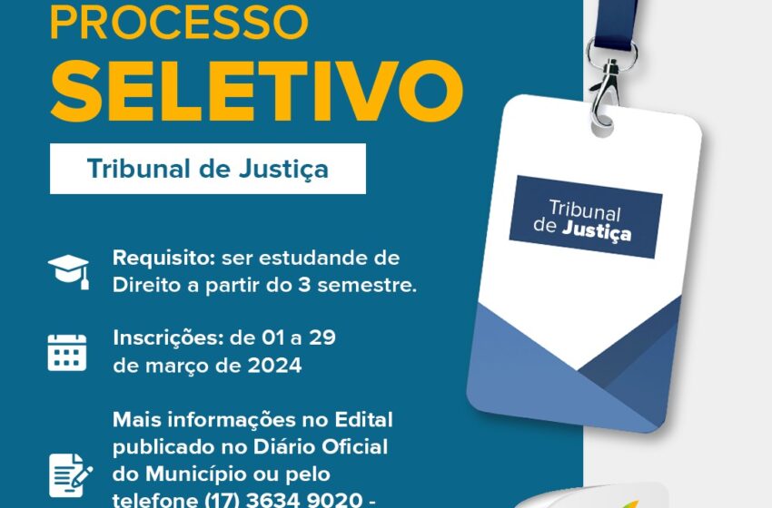  Prefeitura de Urânia divulga edital de processo seletivo para contratação de estagiário do Tribunal de Justiça